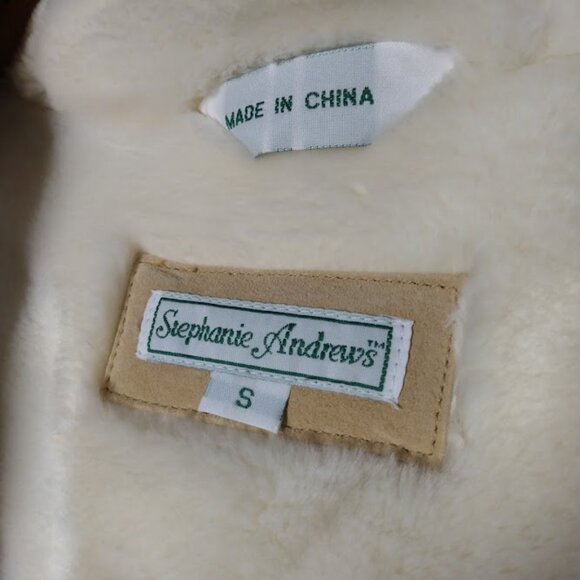 Stephanie Andrews Sueded Leather Coat/Jacket W/Hood Shearling Lined-Heavy SMALL - Picture 10 of 14